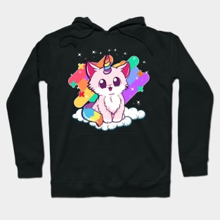 Cute Unicorn Cat Adorable Magical Rainbow Kitty Hoodie